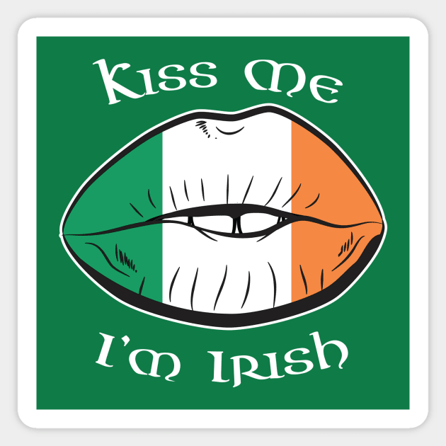 Kiss Me I'm Irish Lips St Patricks Day Sticker by atomguy